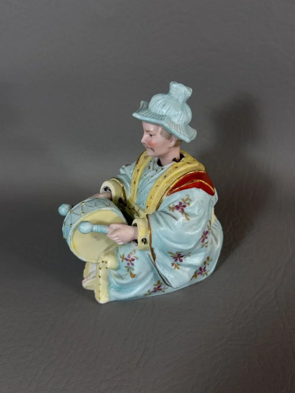 Vintage Ardalt Japan Bisque Porcelain Nodder Drummers Pair 6492 Asian Musicians